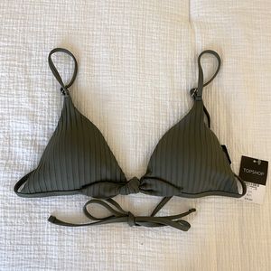 Topshop Olive Triangle Bikini Top